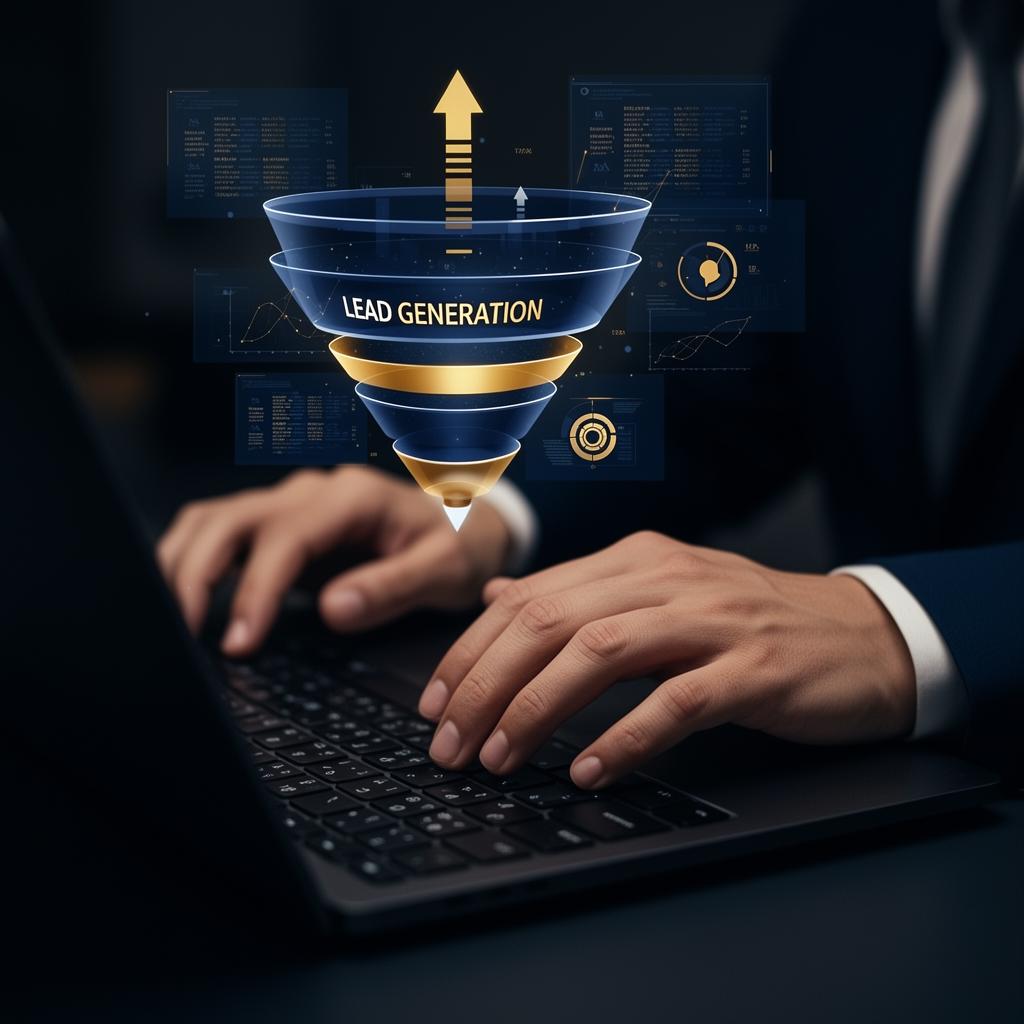 Marketing strategist building a lead generation funnel